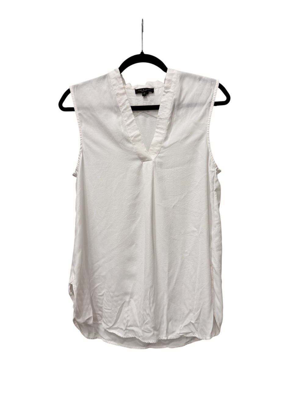 Rag & Bone White Sleeveless V-Neck Blouse Top Size Small
